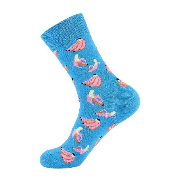 Unisex-Socken, lustig, niedlich, Cartoon-Früchte, Bananen, Avocado, Ei, Kekse, Donuts, Essen, glücklich, japanische Harajuku-Skateboard-Socken für Damen