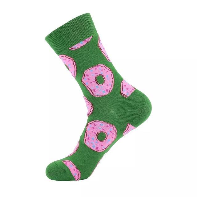 Unisex-Socken, lustig, niedlich, Cartoon-Früchte, Bananen, Avocado, Ei, Kekse, Donuts, Essen, glücklich, japanische Harajuku-Skateboard-Socken für Damen