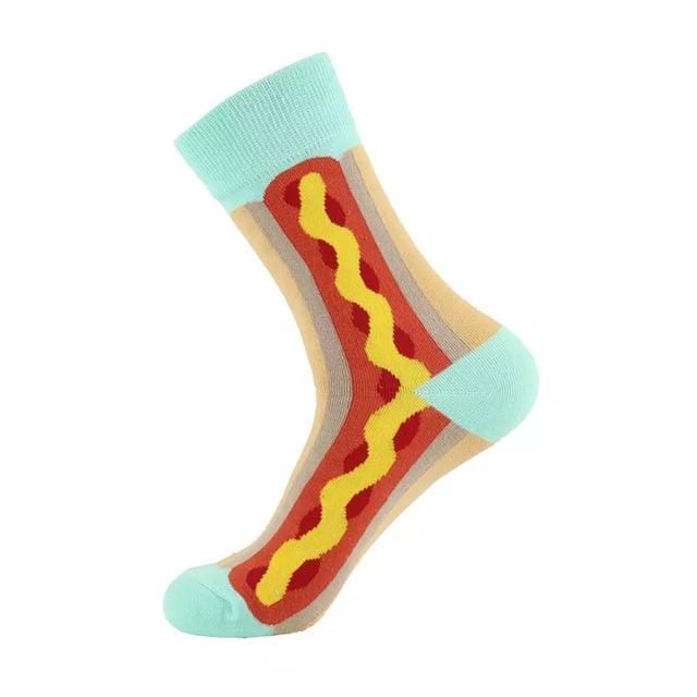 Unisex-Socken, lustig, niedlich, Cartoon-Früchte, Bananen, Avocado, Ei, Kekse, Donuts, Essen, glücklich, japanische Harajuku-Skateboard-Socken für Damen