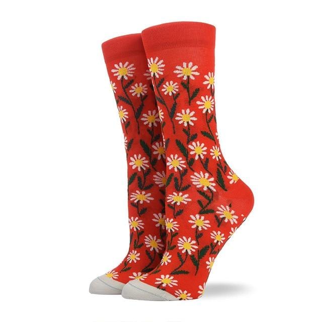 Gekämmte Baumwolle Damen Socken Harajuku Bunte Cartoon Niedlich Lustige Kawaii Abstrakte Muster Socken Für Weibliche Weihnachtsgeschenk