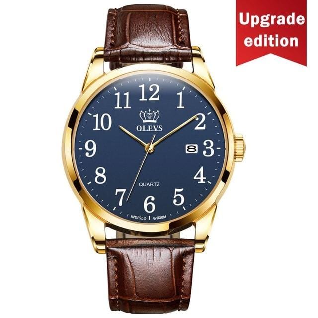 OLEVS Mens Watches Top Brand Luxury Quartz Wrist watch reloj hombre Fashion Casual Business Leather Men Watch Relogio Masculino