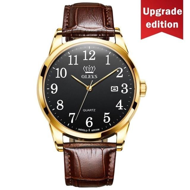 OLEVS Mens Watches Top Brand Luxury Quartz Wrist watch reloj hombre Fashion Casual Business Leather Men Watch Relogio Masculino