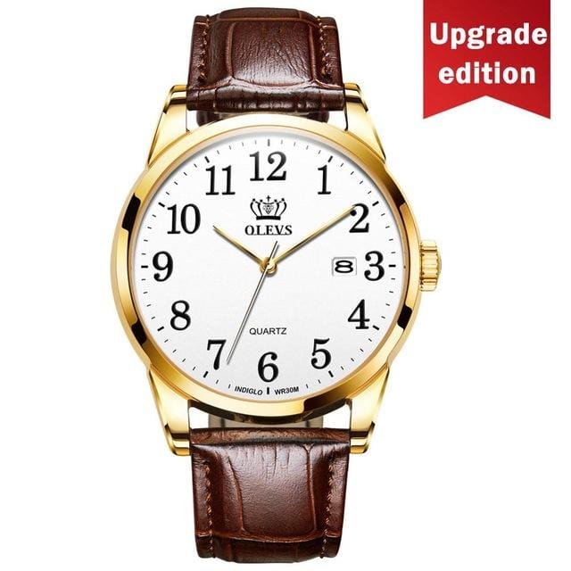 OLEVS Mens Watches Top Brand Luxury Quartz Wrist watch reloj hombre Fashion Casual Business Leather Men Watch Relogio Masculino