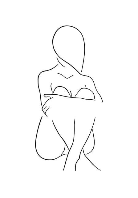 Abstract Lady Line Drawing Picture Home Decor Nordic Canvas Painting Wall Art Figure Body Hand Posters and Print for Living Room