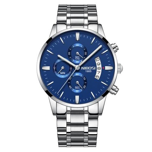 NIBOSI Blue Watch Men Watches Luxury Top Brand Mens Watch Relogio Masculino Navy Blue Military Army Analog Quartz Wrist Watches