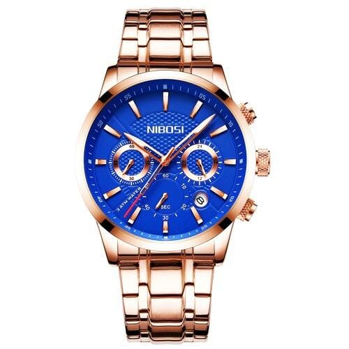 NIBOSI Blue Watch Men Watches Luxury Top Brand Mens Watch Relogio Masculino Navy Blue Military Army Analog Quartz Wrist Watches