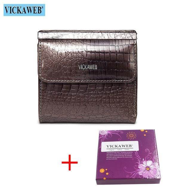 VICKAWEB Mini Wallet Women Genuine Leather Wallets Fashion Alligator Hasp Short Wallet Female Small Woman Wallets And Purses 209