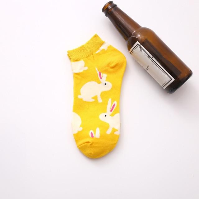 Summer Trendy Happy Socks Men Cotton Boat Man Socks Interest Funny Originality Harajuku ankle Sock Food Fruit