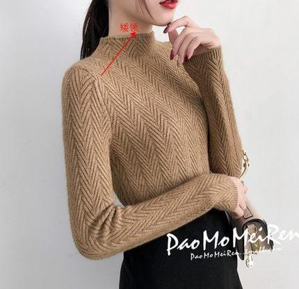 Underwear Woman Autumn and Winter 2020 New sweater Slim Bottom Shirt Long Sleeve Tight Knitted Shirt Thickening