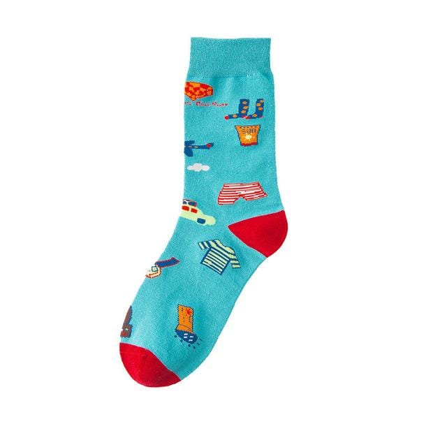 Herbstmode Straße Harajuku Stil lustige Socken Unisex Phantasie Obst Tier Kunst Mann Baumwollsocken süße glückliche Frau lange Socken Meias