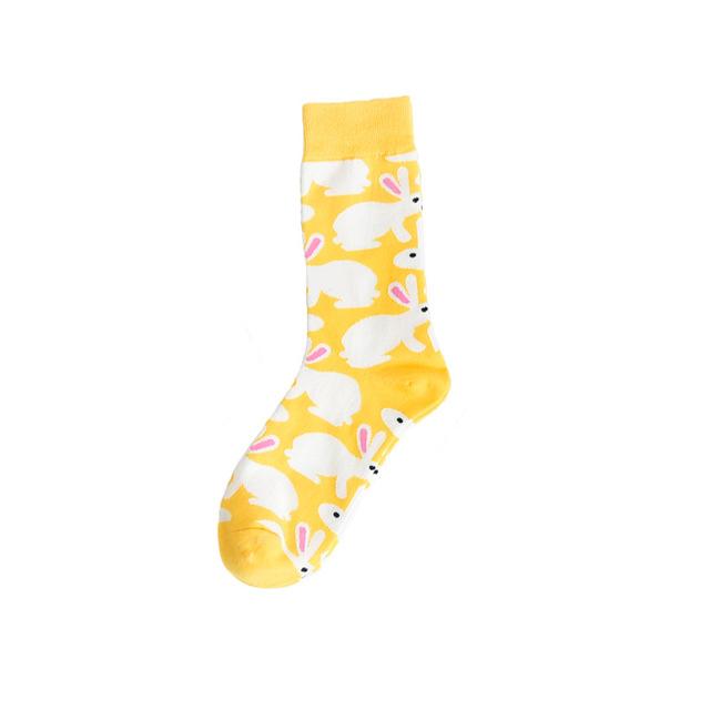 Herbstmode Straße Harajuku Stil lustige Socken Unisex Phantasie Obst Tier Kunst Mann Baumwollsocken süße glückliche Frau lange Socken Meias