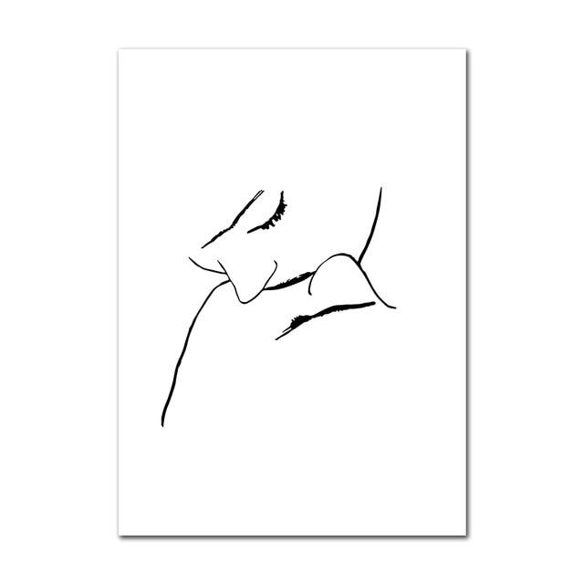Lines Poster Woman Painting Sketch Wall Art Line Drawing Paintings Modern Art Canvas Nordic Abstract Picture Minimalist Poster
