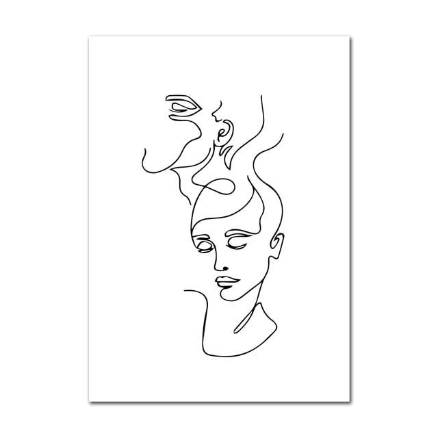 Lines Poster Woman Painting Sketch Wall Art Line Drawing Paintings Modern Art Canvas Nordic Abstract Picture Minimalist Poster