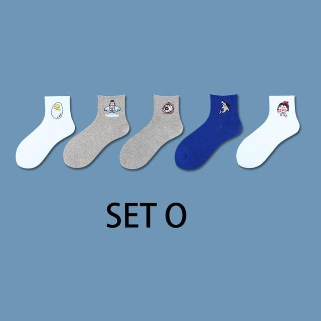 Ins Stil Lustige Tier Gemusterte Frauen Kurze Set Socken 5 Pairs Cartoon Ulzzang Baumwolle Ankle Atmungs Weibliche Harajuku Coole Sox