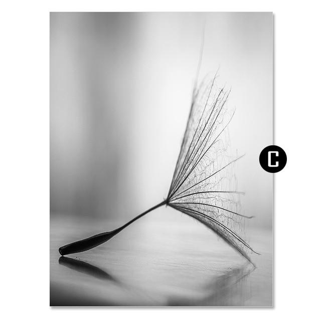 ART ZONE Dandelion Flower Canvas Painting Modern Black White Art Print Picture Home Decor Living Room Abstract Wall Poster