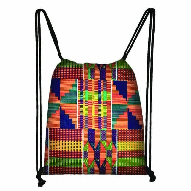 African Drawstring Bag Printed Daypack afro Girls Travel Bag Small Backpack Beach Pouch Kids Gift Storage Bag