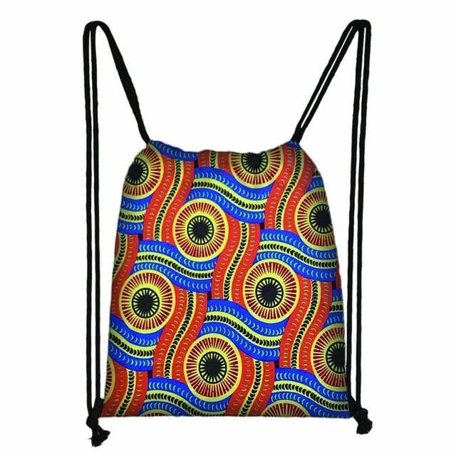 African Drawstring Bag Printed Daypack afro Girls Travel Bag Small Backpack Beach Pouch Kids Gift Storage Bag