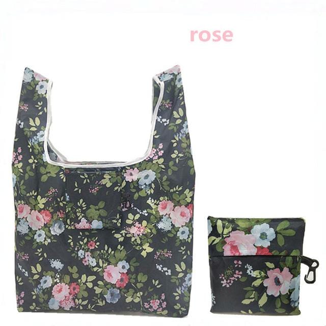 GABWE New Flamingo Recycle Shopping Bag Eco Reusable Shopping Tote Bag Cartoon Floral Shoulder Folding Pouch Handbags Printing