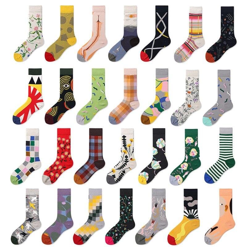 New 2019 Kawaii Sweet Women's Socks Funny Cute Cream Candy Color Cartoon Abstract Pattern Design Happy Socks For Christmas Gift