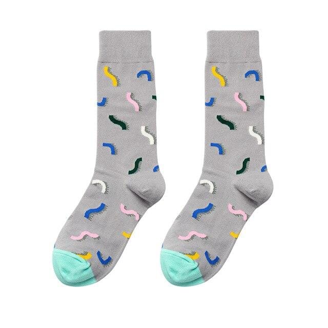 New 2019 Kawaii Sweet Women's Socks Funny Cute Cream Candy Color Cartoon Abstract Pattern Design Happy Socks For Christmas Gift