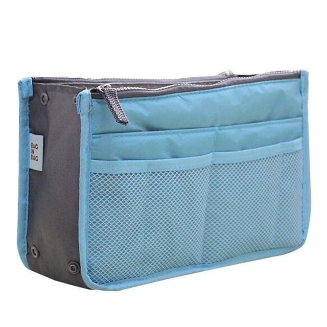 Organizer-Einsatztasche, Damen-Nylon-Reiseeinsatz, Organizer, Handtasche, Geldbörse, großer Liner, Damen-Make-up-Kosmetiktasche, günstige weibliche Tragetasche