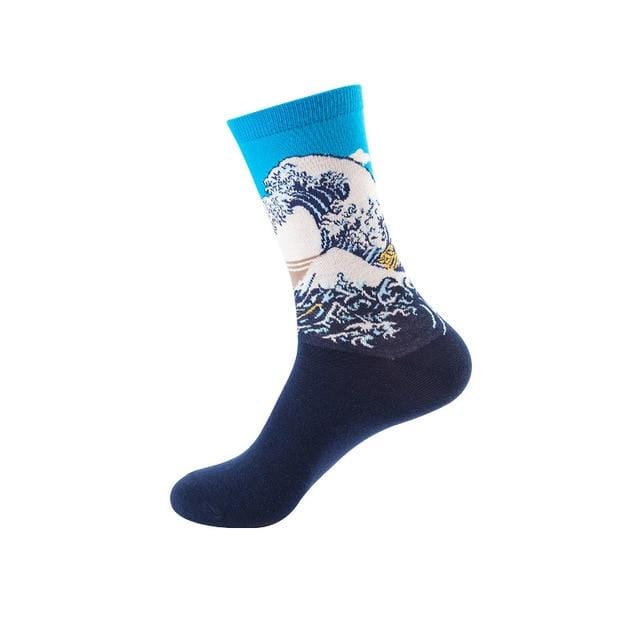 Frauen Lustige Männer Socke Hai Baumwolle Persönlichkeit Glückliche Kunst Van Gogh Welt Berühmte Malerei Weibliche Socken Öl Socken Weihnachten geschenk