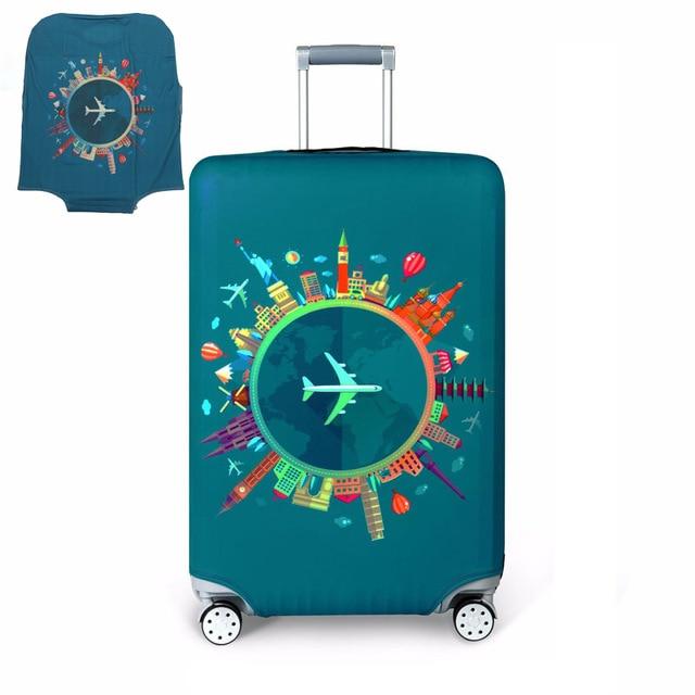 TRIPNUO Thicker Blue City Luggage Cover Travel Suitcase Protective Cover for Trunk Case Apply to 19''-32'' Suitcase Cover