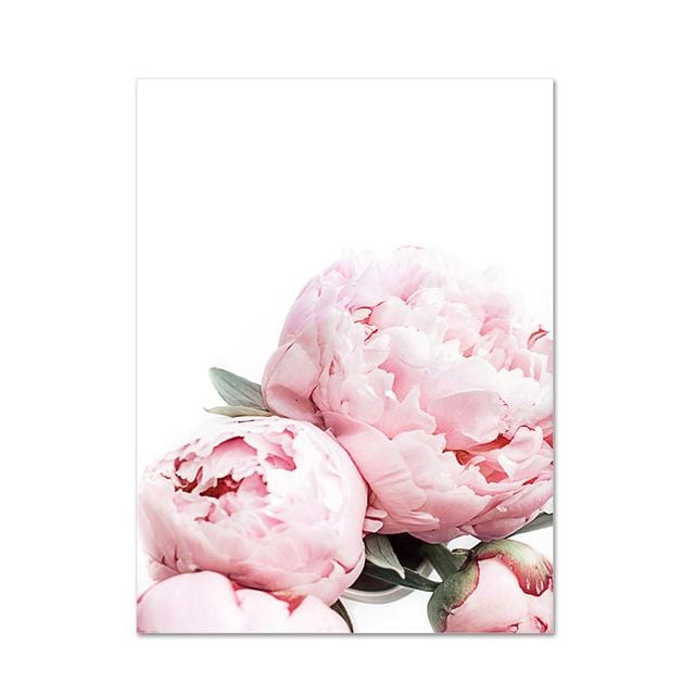 Pink Peony Canvas Poster Nordic Print Positive Life Text Quote Painting Flower Decoration Picture Modern Living Room Decor