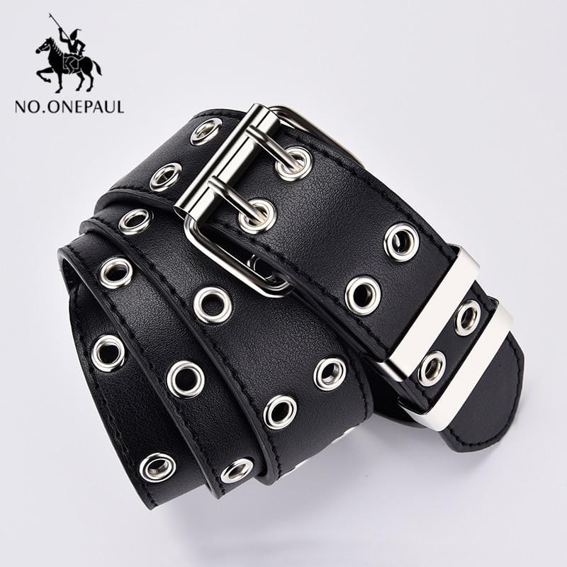 NO.ONEPAUL women belt Genuine Leather New Punk style fashion Pin Buckle jeans Decorative Belt Chain luxury brand belts for women