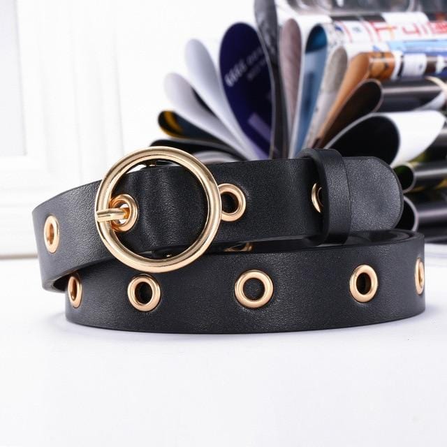 NO.ONEPAUL women belt Genuine Leather New Punk style fashion Pin Buckle jeans Decorative Belt Chain luxury brand belts for women