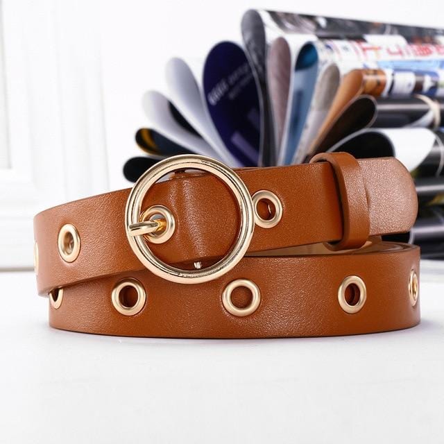 NO.ONEPAUL women belt Genuine Leather New Punk style fashion Pin Buckle jeans Decorative Belt Chain luxury brand belts for women