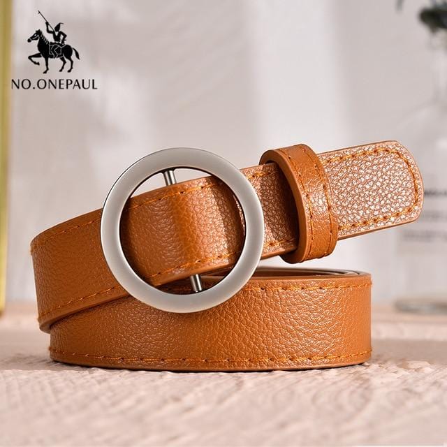 NO.ONEPAUL women belt Genuine Leather New Punk style fashion Pin Buckle jeans Decorative Belt Chain luxury brand belts for women