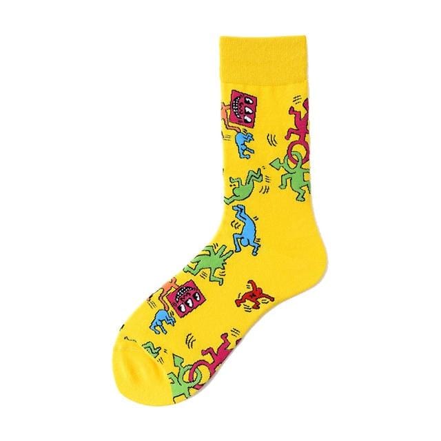 Neuheit Happy Funny Männer Grafik Socken gekämmte Baumwolle Omelette Frosch Crazy Burger Lachs Mais Avocado Vogel Fisch Socke Weihnachtsgeschenk