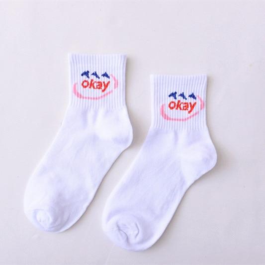 Frauen Tägliche Socken Harajuku Korea Japanische Baumwolle Kätzchen Flamme Ulzzang Socken Männer Chinesische Kaktus Gun Shark Alien Weihnachten Socken