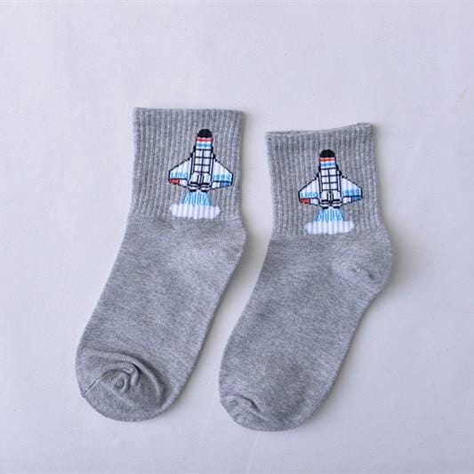 Frauen Tägliche Socken Harajuku Korea Japanische Baumwolle Kätzchen Flamme Ulzzang Socken Männer Chinesische Kaktus Gun Shark Alien Weihnachten Socken