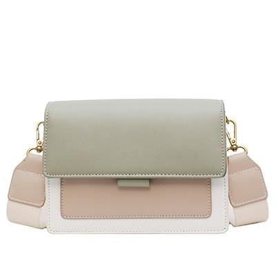 Contrast color Leather Crossbody Bags For Women 2019 Travel Handbag Fashion Simple Shoulder Messenger Bag Ladies Cross Body Bag