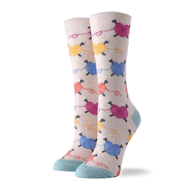 Heißer Verkauf bunte Damen Baumwolle Crew Socken lustige Banane Katze Tier Muster kreative Damen Neuheit Socken für Geschenke