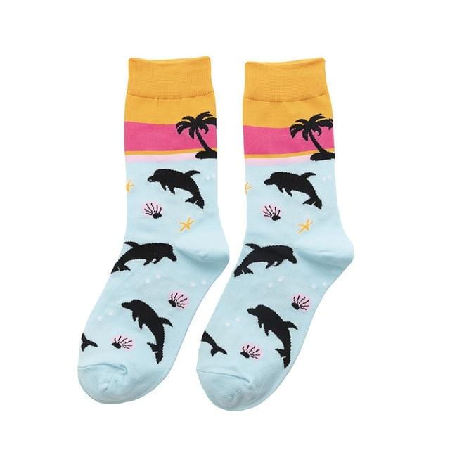 Heißer Verkauf bunte Damen Baumwolle Crew Socken lustige Banane Katze Tier Muster kreative Damen Neuheit Socken für Geschenke