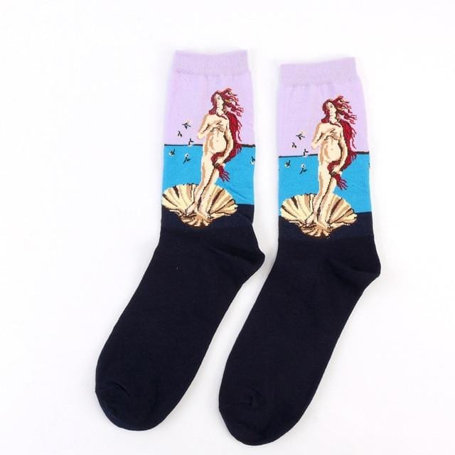 Heißer Sternennacht Herbst Winter Retro Frauen Persönlichkeit Kunst Van Gogh Wandbild Weltberühmte Malerei Männliche Socken Öl Lustige glückliche Socken