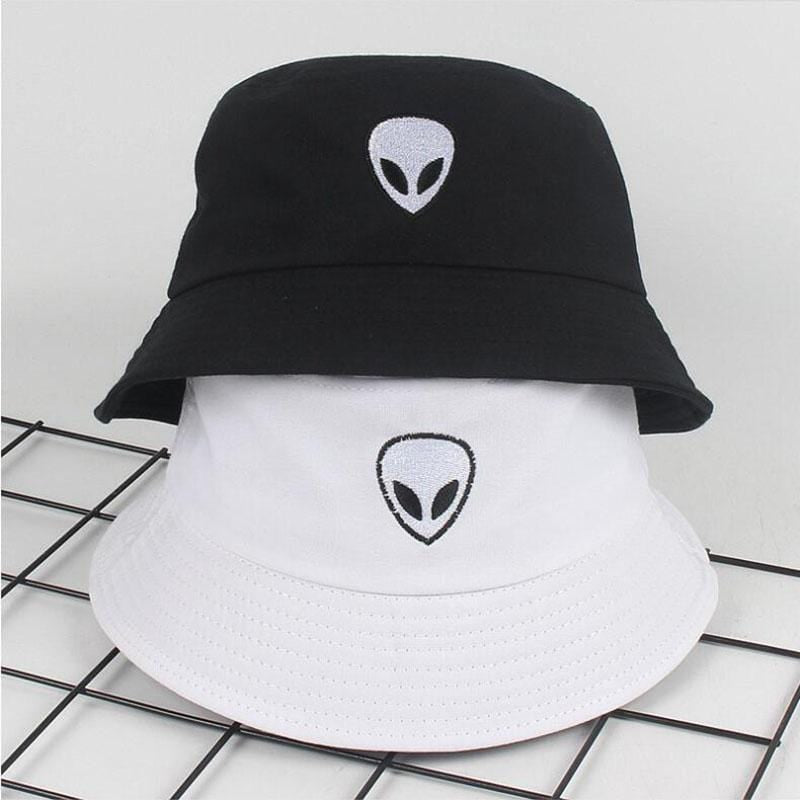 Alien pattern Bucket Hat Unisex Foldable embroidery Cap Hip Hop Gorros 2019 Men Summer Caps Women Panama Fishing Bucket Hat