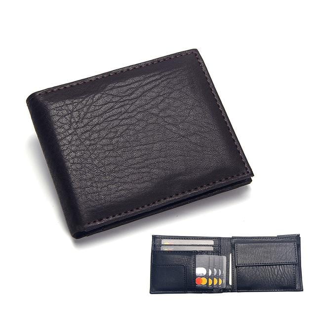 Casual Men's Wallets Leather Solid Luxury Wallet Men Pu Leather Slim Bifold Short Purses Credit Card Holder Business Male Purse