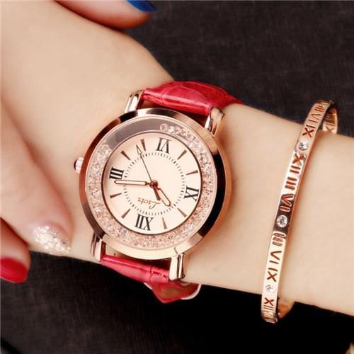 Women's Watch Luxury Roman Numeral Fashion Dress Watches Woman 2018 Leather Quartz Rhinestone Ladies Wristwatch Montres Femme