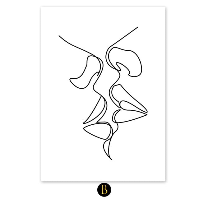 Nordic Minimalist Figures Line Art Sexy Woman Body Nude Wall Canvas Paintings Drawing Posters Prints Decoration for Livingroom