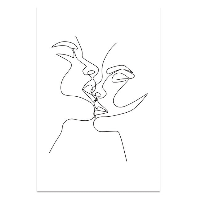 Nordic Minimalist Figures Line Art Sexy Woman Body Nude Wall Canvas Paintings Drawing Posters Prints Decoration for Livingroom