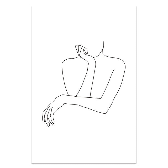 Nordic Minimalist Figures Line Art Sexy Woman Body Nude Wall Canvas Paintings Drawing Posters Prints Decoration for Livingroom