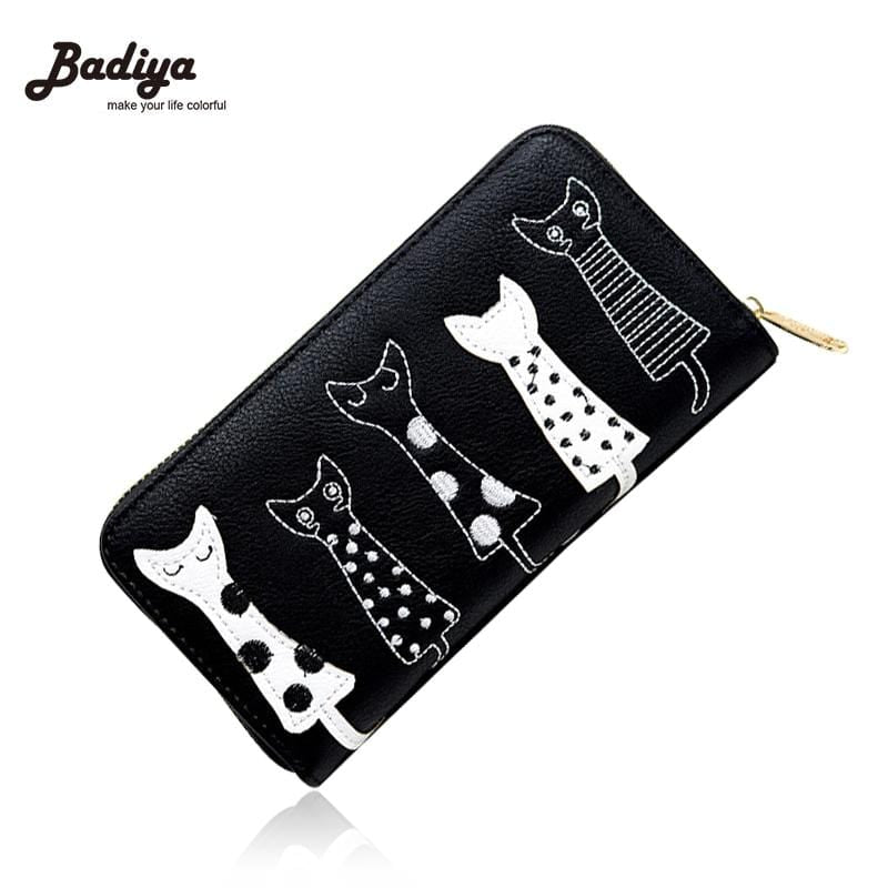 New fashion Women Wallets female cards holders cartoon cat PU wallet coin purses girl Long Wallet Elegant lady wallets