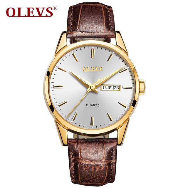 OLEVS Mens Watches Top Brand Luxury Quartz Wrist watch reloj hombre Fashion Casual Business Leather Men Watch Relogio Masculino