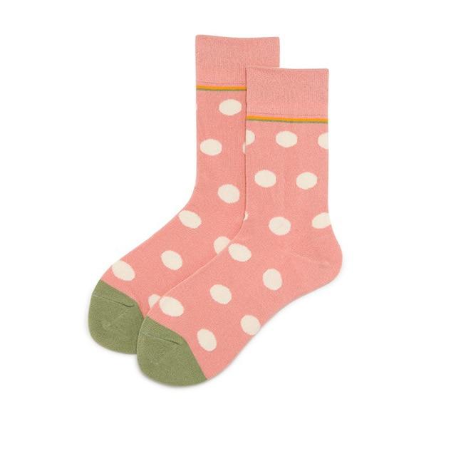 Hot Colorful happy Funny Men Women Socks Cotton Crew Lovers Socks Cartoon Casual Colorful Dots in tube Sock