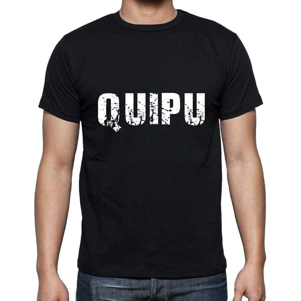 Quipu Mens Short Sleeve Round Neck T-Shirt 5 Letters Black Word 00006 - Casual