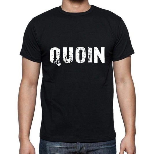 Quoin Mens Short Sleeve Round Neck T-Shirt 5 Letters Black Word 00006 - Casual